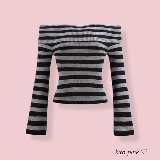 Y2K Alt Emo Off Shoulder Top